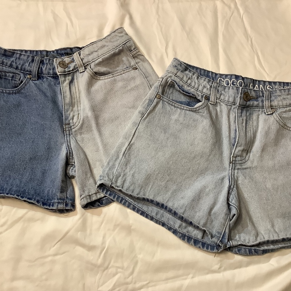 EUC GOGO blue jean denim high rise shorts size 5 juniors
